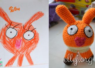 Вязанная игрушка — Роби по рисункам дочки Вязанная крючком игрушка Роби