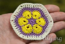 Шестиугольный мотив Африканский цветок Шестигранный мотив Африканский цветок