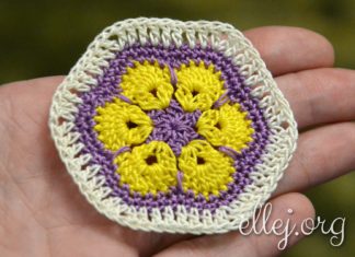 Шестиугольный мотив Африканский цветок Шестигранный мотив Африканский цветок