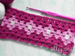 Разноцветный узор крючком 025