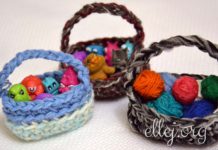 Елочная игрушка «Корзинка с клубочками» Корзинка с клубочками крючком