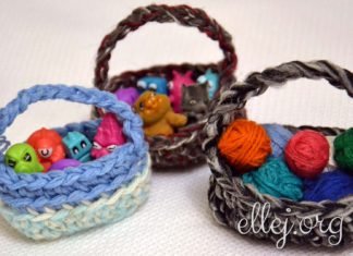 Елочная игрушка «Корзинка с клубочками» Корзинка с клубочками крючком