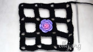 Узор Крупные клетки крючком