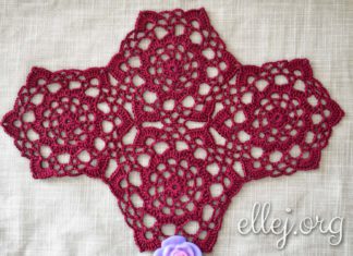 Шестиугольный мотив Вишневая любовь Шестиугольный мотив Вишневая любовь крючком