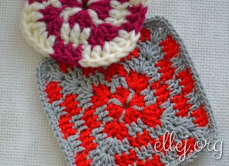 Квадратный мотив с жаккардом Квадратный мотив с жаккардом