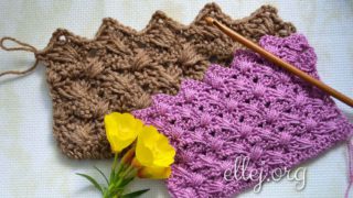 Узор крючком с перекрещенными столбиками Соломенная крыша