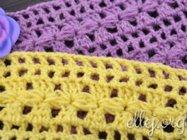 Узор с горизонтальными столбиками крючком