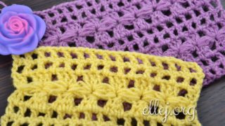 Узор с горизонтальными столбиками крючком