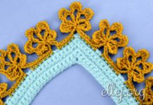 Обвязка края с цветочками Кайма-бахрома цветочки