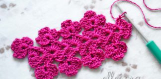 Цветочная кайма • Ленточное кружево Цветочная кайма крючком