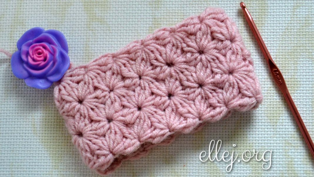 How to Crochet Jasmine or Star Stitch Pattern in Rounds