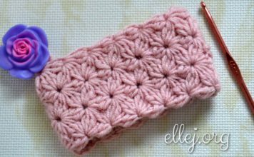 How to Crochet Jasmine or Star Stitch Pattern in Rounds