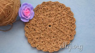 Круг плотным цветочным узором крючком