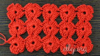 Плоский цветочный узор крючком