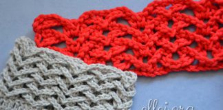 Ребристый узор Чайки по кругу Ребристый узор крючком Чайки по кругу