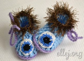 Пинетки «Глазастики» Пинетки Глазастики крючком