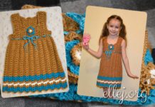 Сарафан «Горчица и бирюза» Сарафан крючком "Горчица и бирюза"