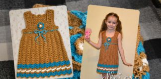 Сарафан «Горчица и бирюза» Сарафан крючком "Горчица и бирюза"