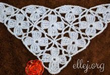 Шаль из цветочных мотивов Голубая Шаль из мотивов крючком