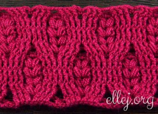 Рельефный узор Колоски Рельефный узор крючком Колоски