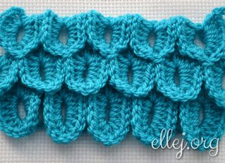 Узор «Чешуйки» или «Крокодилья кожа» Чешуйки или крокодилья кожа крючком