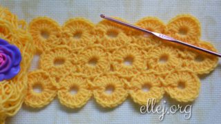 Узор кружочки крючком. Безотрывное вязание