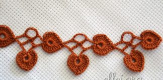 Кайма с листочками Кайма с листочками крючком