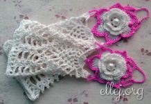 Ажурные митенки для выпускного бала Ажурные митенки крючком