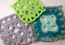 Квадратный мотив с кружочками Ракушка Квадратный мотив с кружочками Ракушка