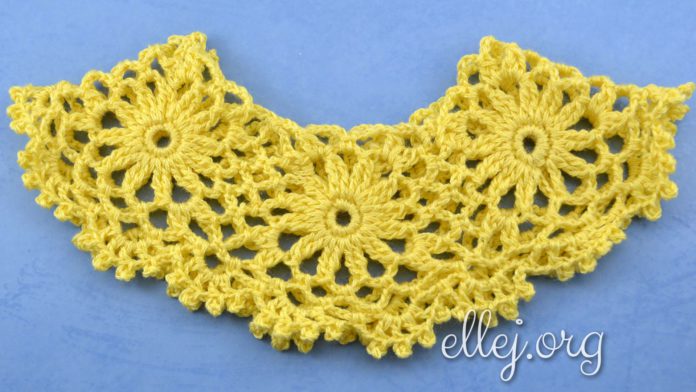 Рюш из мотивов крючком