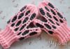 Вязанные рукавички Розовая Зима Варежки-рукавички крючком