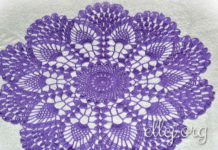 Сиреневая салфетка (36 см) Сиреневая салфетка крючком