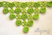 Узор для шали, шарфа, бактуса с листочками Шаль, шарф, бактус с листочками