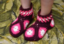 Сапожки из мотивов «Чапы» Детские тапочки-сапожки крючком "Пурпур"