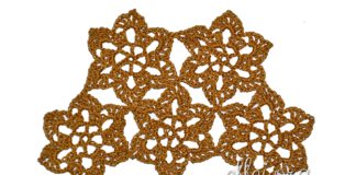 Безотрывное вязание шестиугольных мотивов Безотрывное вязание 6-угольника