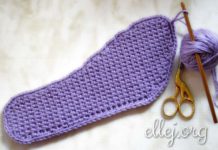 Подошва крючком плотным полотном Подошва крючком плотным полотном