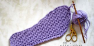 Подошва крючком плотным полотном Подошва крючком плотным полотном