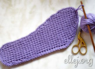 Подошва крючком плотным полотном Подошва крючком плотным полотном