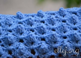 Рельефный узор Спинка крокодила Узор крючком Спинка крокодила. Попкорн, шишечки