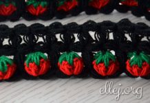 Узор Клубнички из пышных столбиков Узор Клубнички из пышных столбиков крючком