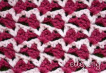 Двухцветный Узор Крючком «Стрелы Амура» Узор Стрелы Амура крючком