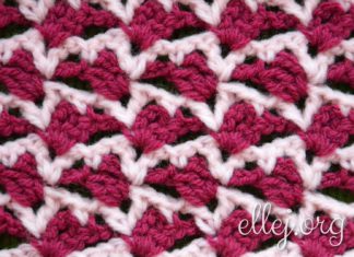 Двухцветный Узор Крючком «Стрелы Амура» Узор Стрелы Амура крючком