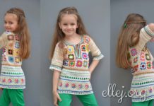 Tunic for girl from granny squares Tunic for girl
