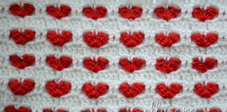 Узор Сердечки Узор для пледа Сердечки