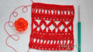 Узор вишенки. Мережка крючком