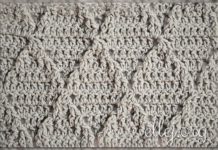 Рельефный узор крючком 003 Рельефный узор с ромбами крючком