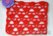 Ажурный узор крючком 008 Простой ажурный узор крючком