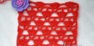 Ажурный узор крючком 008 Простой ажурный узор крючком