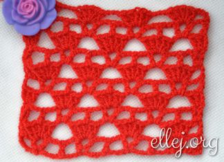 Ажурный узор крючком 008 Простой ажурный узор крючком