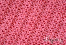 Простой узор крючком 010 Простой узор галочки крючком